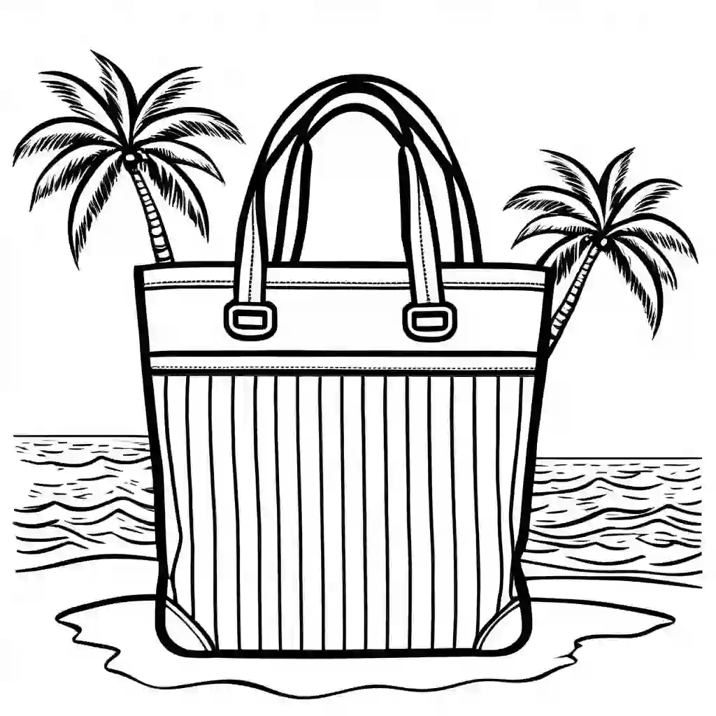 Beach bag coloring pages